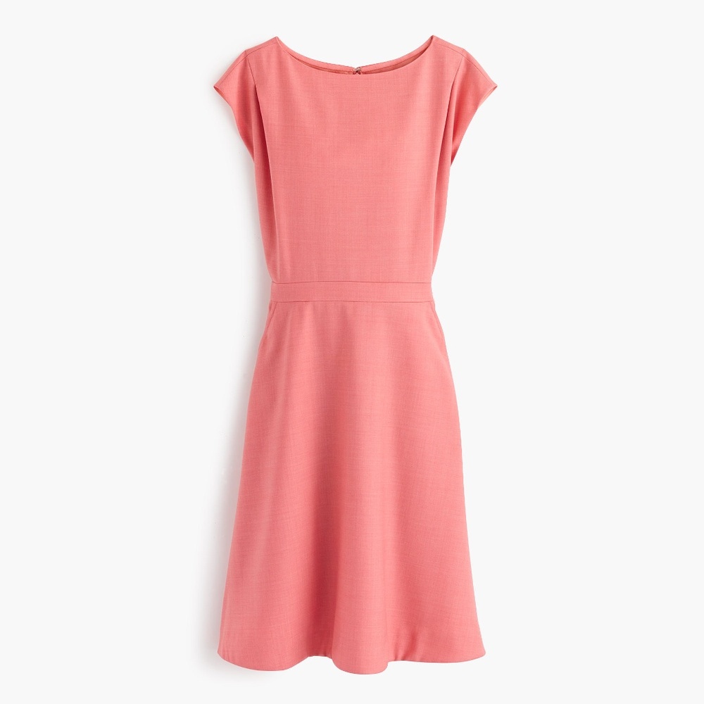 J.Crew Cap Sleeve Dress, Super 120s Lightweight Wool, sz 6, Heather Rose